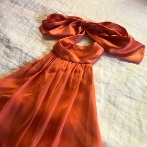 Alice + Olivia Silk Halter Dress CORAL